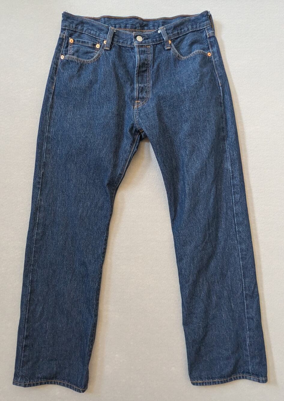 Levi's 501 Original Men's Jeans 34x30 Non-Stretch 100% Cotton Dark Indigo